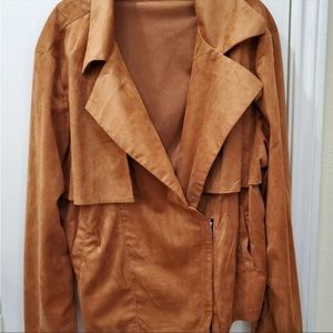 Faux Suede Moto Jacket